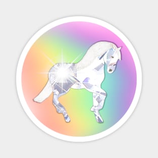 Diamond Pattern Horse and Rainbow Magnet